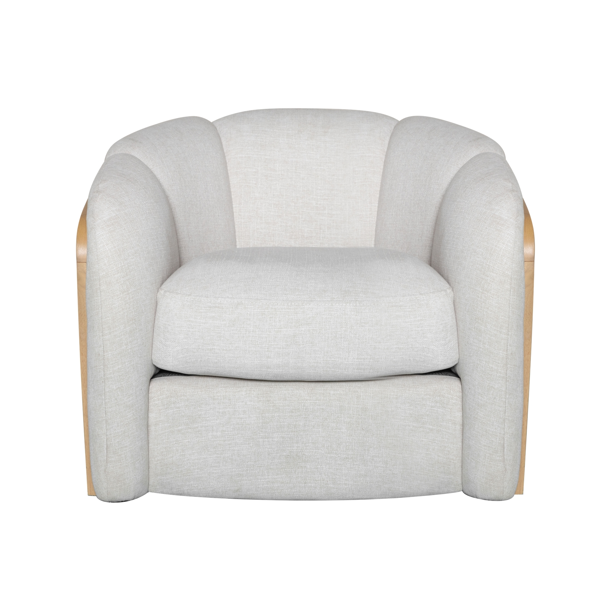 Armen Living Violet Rattan-Back Barrel Chair