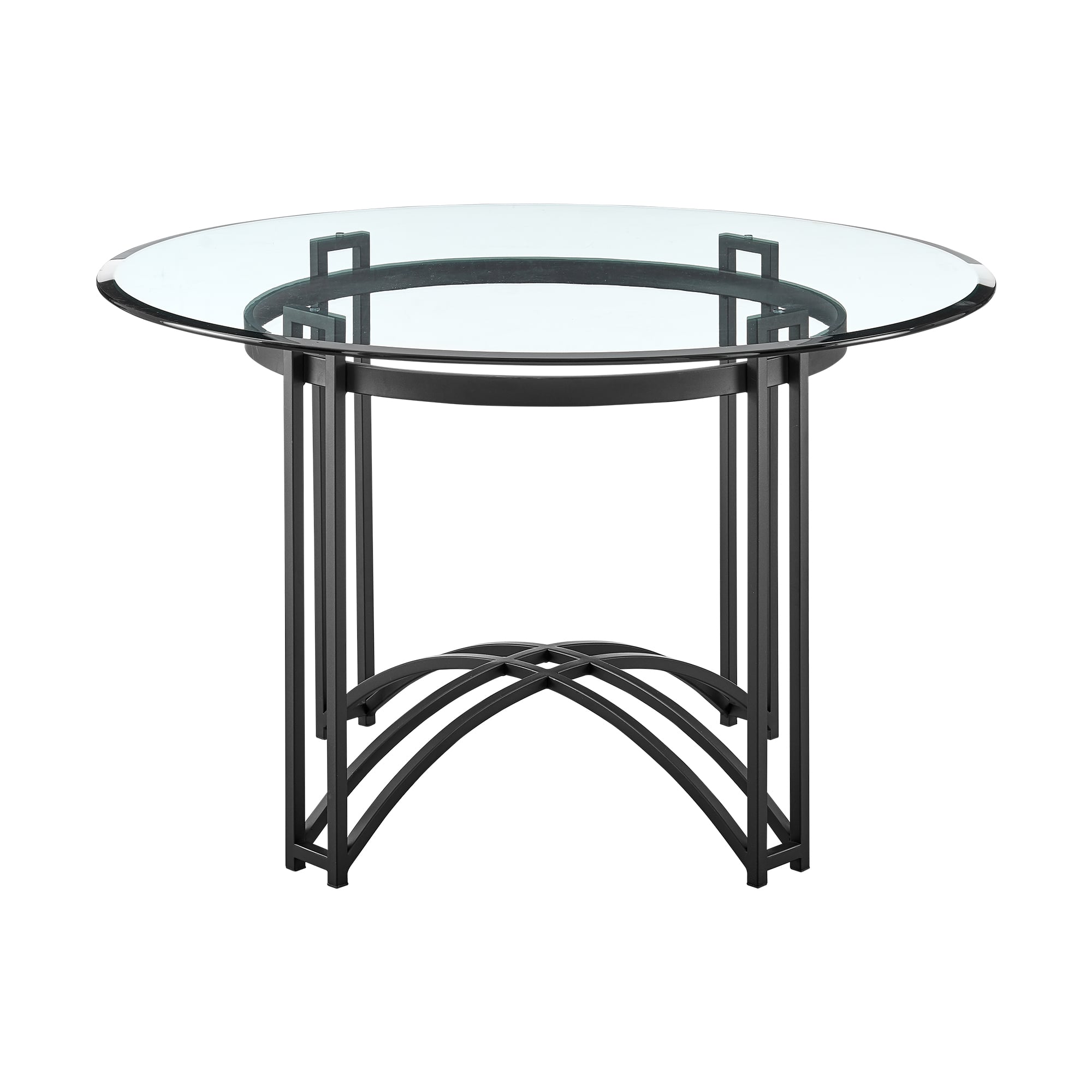 Round Glass-Top Dining Table