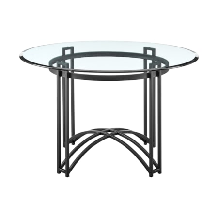 Round Glass-Top Dining Table