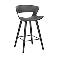 Contemporary Faux Leather Counter Height Stool
