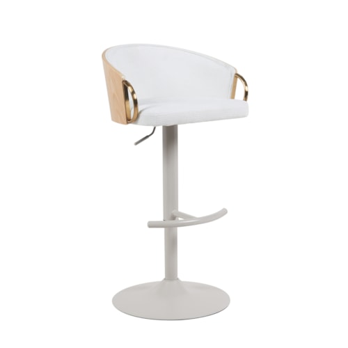 Contemporary Adjustable Upholstered Bar Stool
