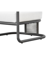 Armen Living Dorado Modern Coastal Outdoor Club Chair with Rope Accent