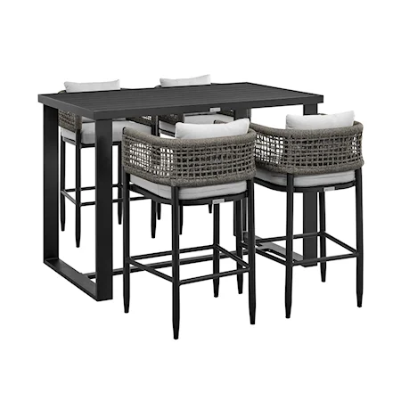 Contemporary 5-Piece Outdoor Bar Table Set