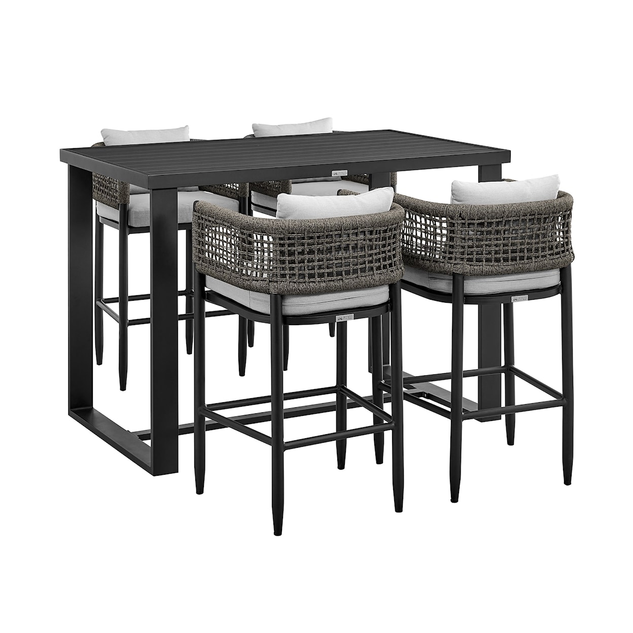 Armen Living Felicia 5-Piece Outdoor Bar Set