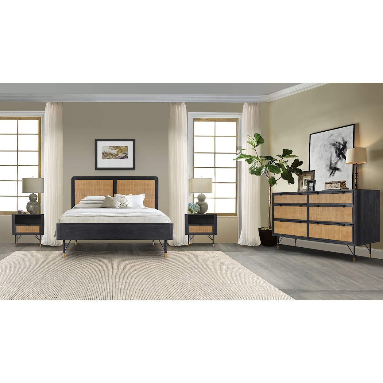 Armen Living Saratoga 4pc Bedroom Set