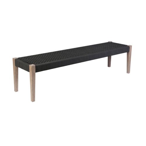 Contemporary Outdoor Bench with Rope Upholstery