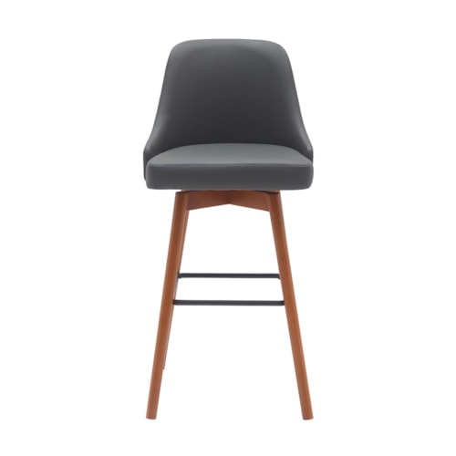 Contemporary Upholstered Swivel Bar Stool