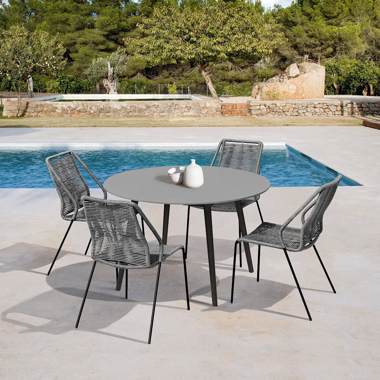 Armen Living Syndey / Clip 5-Piece Outdoor Dining Set