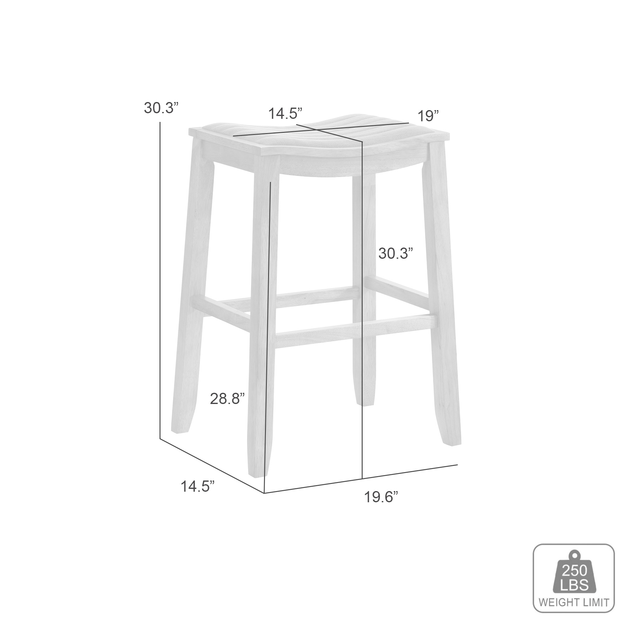 Armen Living Iyani Backless Barstool w/Upholstered Seat