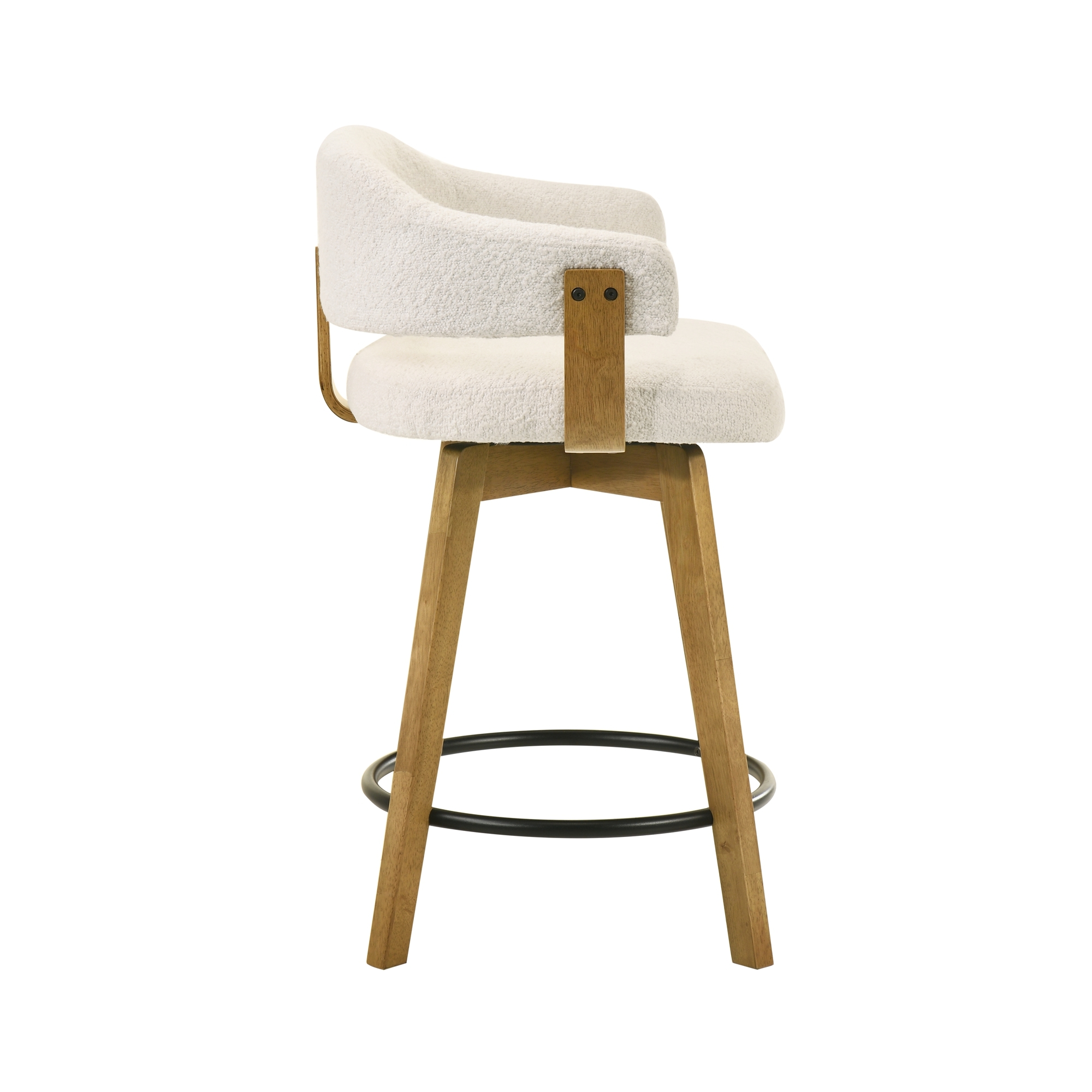 Upholstered Low-Back Counter Stool