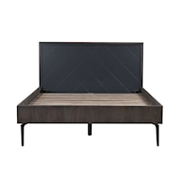 Contemporary Queen Platform Bed Frame with Metal Legs