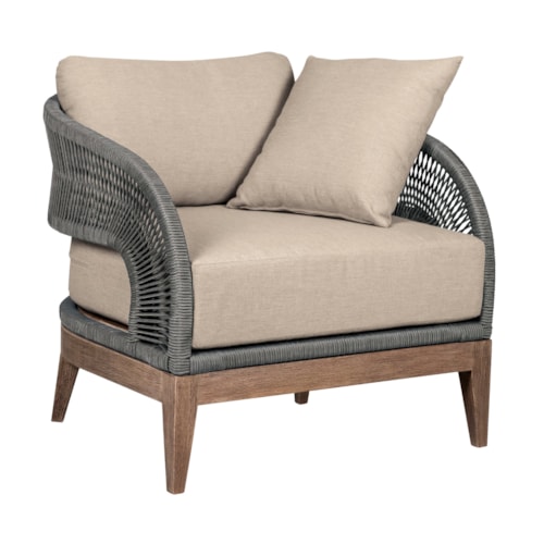Contemporary Outdoor Chair with Rope Accents