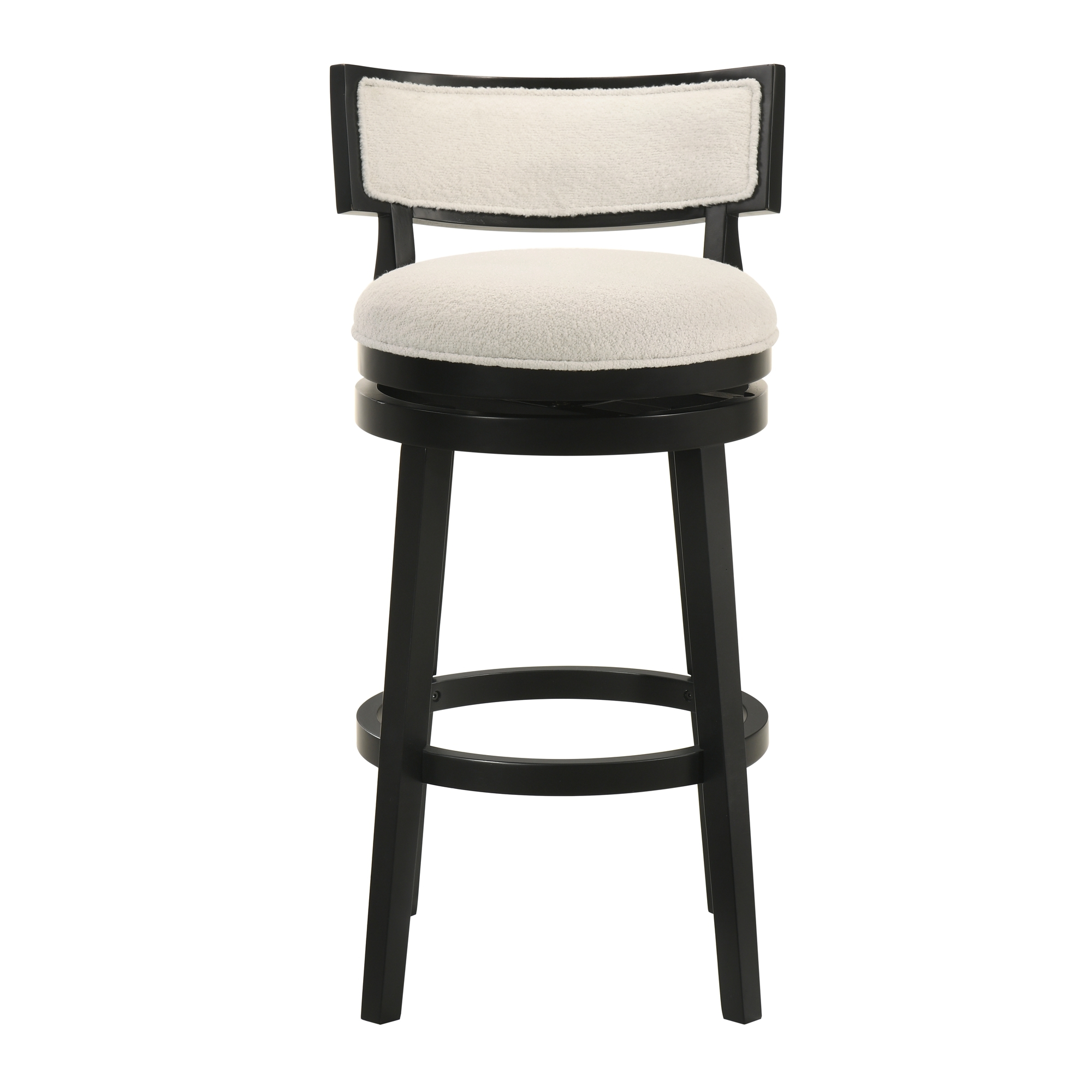 Armen Living Noely Upholstered Round Swivel Barstool