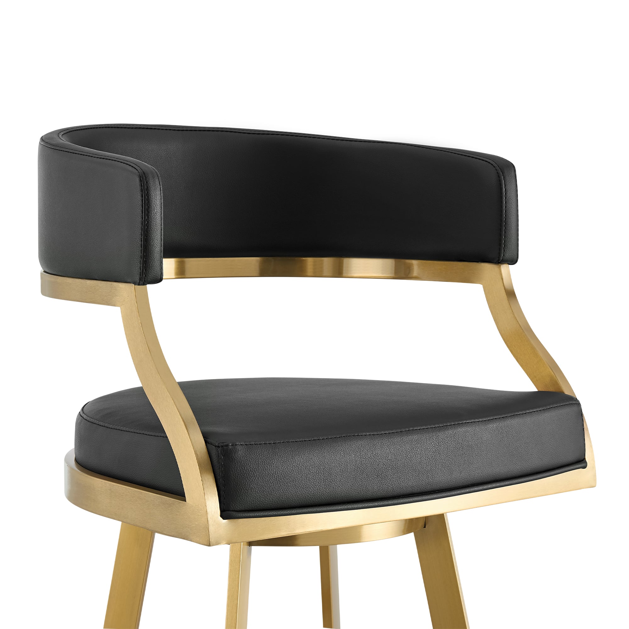 Armen Living Saturn Gold Stainless Steel Swivel Stool