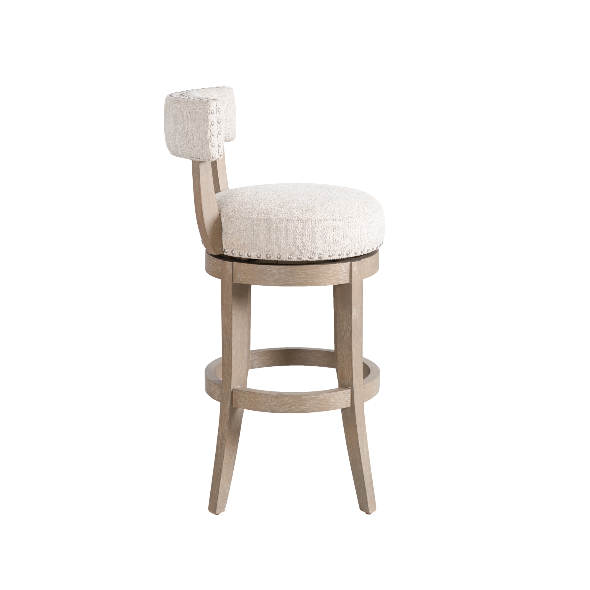 Armen Living Mystic Upholstered Open-Back Swivel Barstool