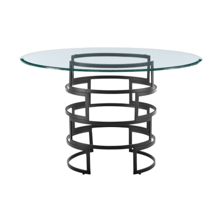 48" Round Glass-Top Dining Table