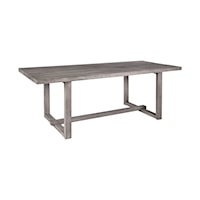 Contemporary Gray Outdoor Dining Table with U-Shape Legs