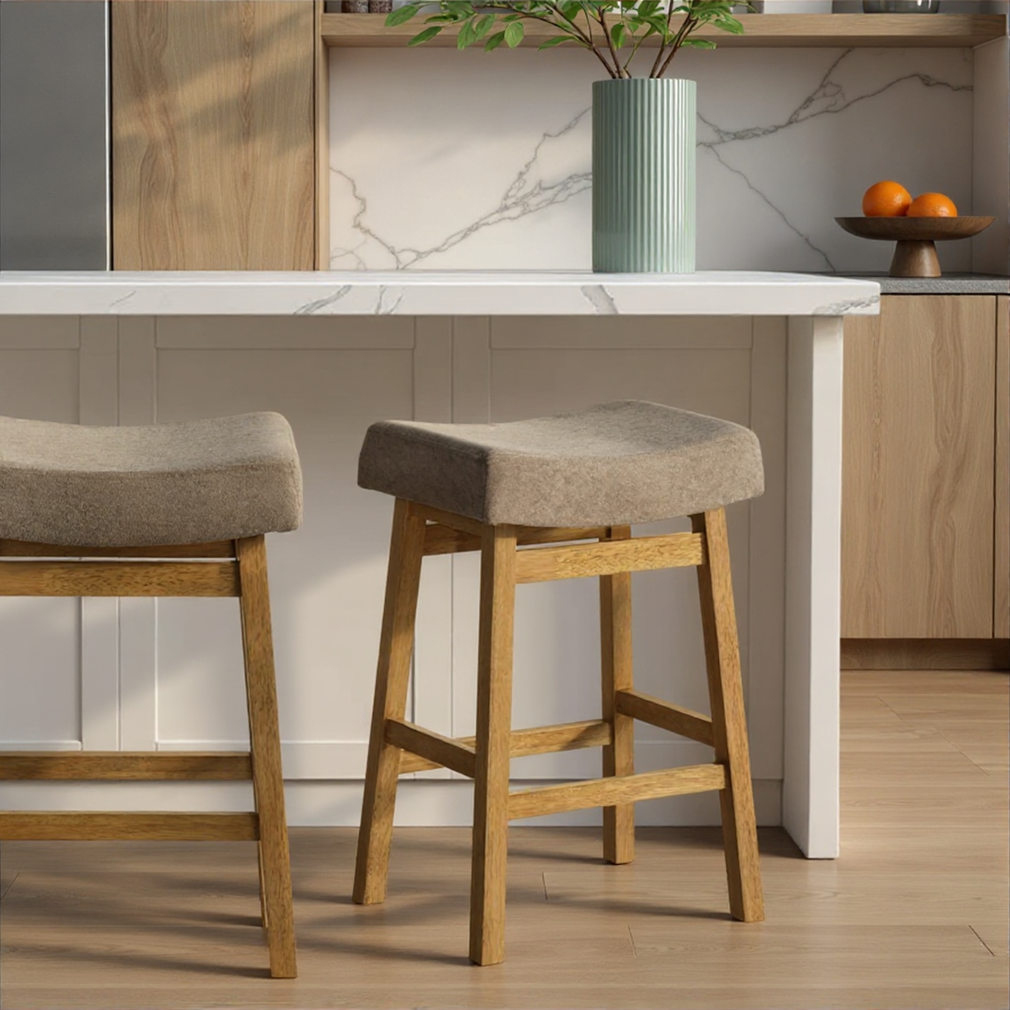 Armen Living Lenon Upholstered Backless Counter Stool