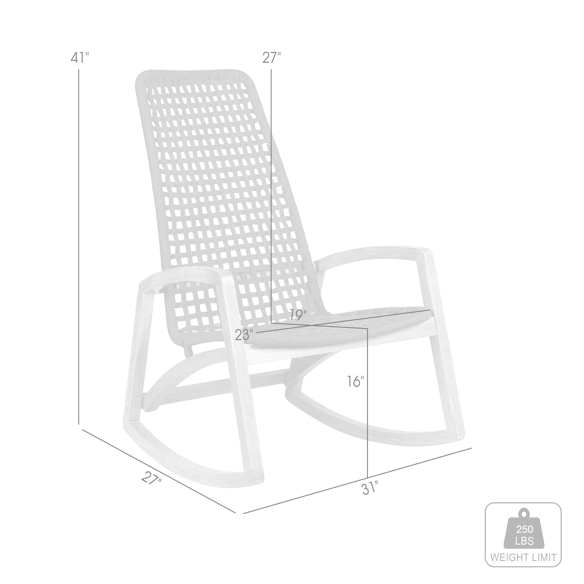 Armen Living Griffin Outdoor Rocking Chair