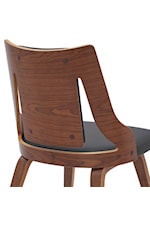 Armen Living Aniston Set of 2 Wood Dining Chairs with Faux Leather Upholstery