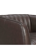 Armen Living Aries Transitional Leather Swivel Barrel Chair