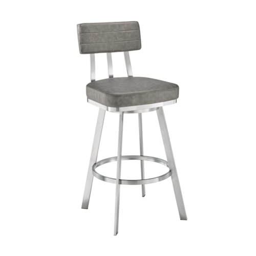 Contemporary Bar Stool with Stainless Steel Frame