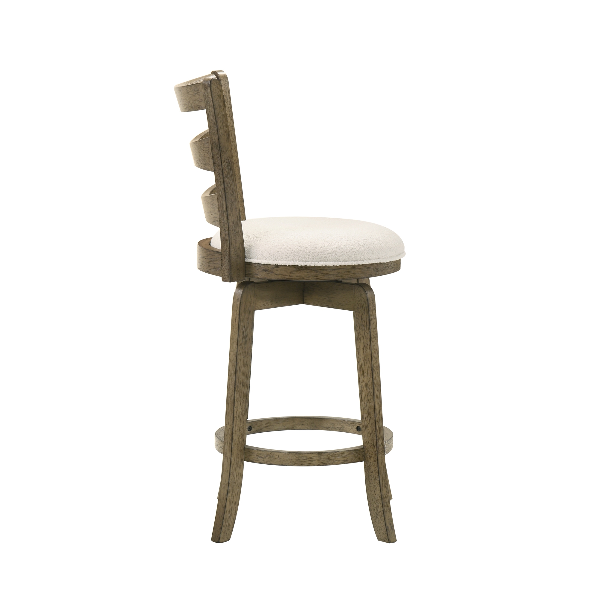 Armen Living Melindra Ladder-Back Upholstered Swivel Counter Stool