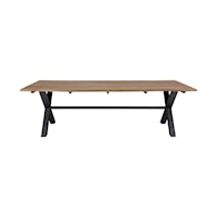 Contemporary Outdoor Dining Table with Eucalyptus Wood Top