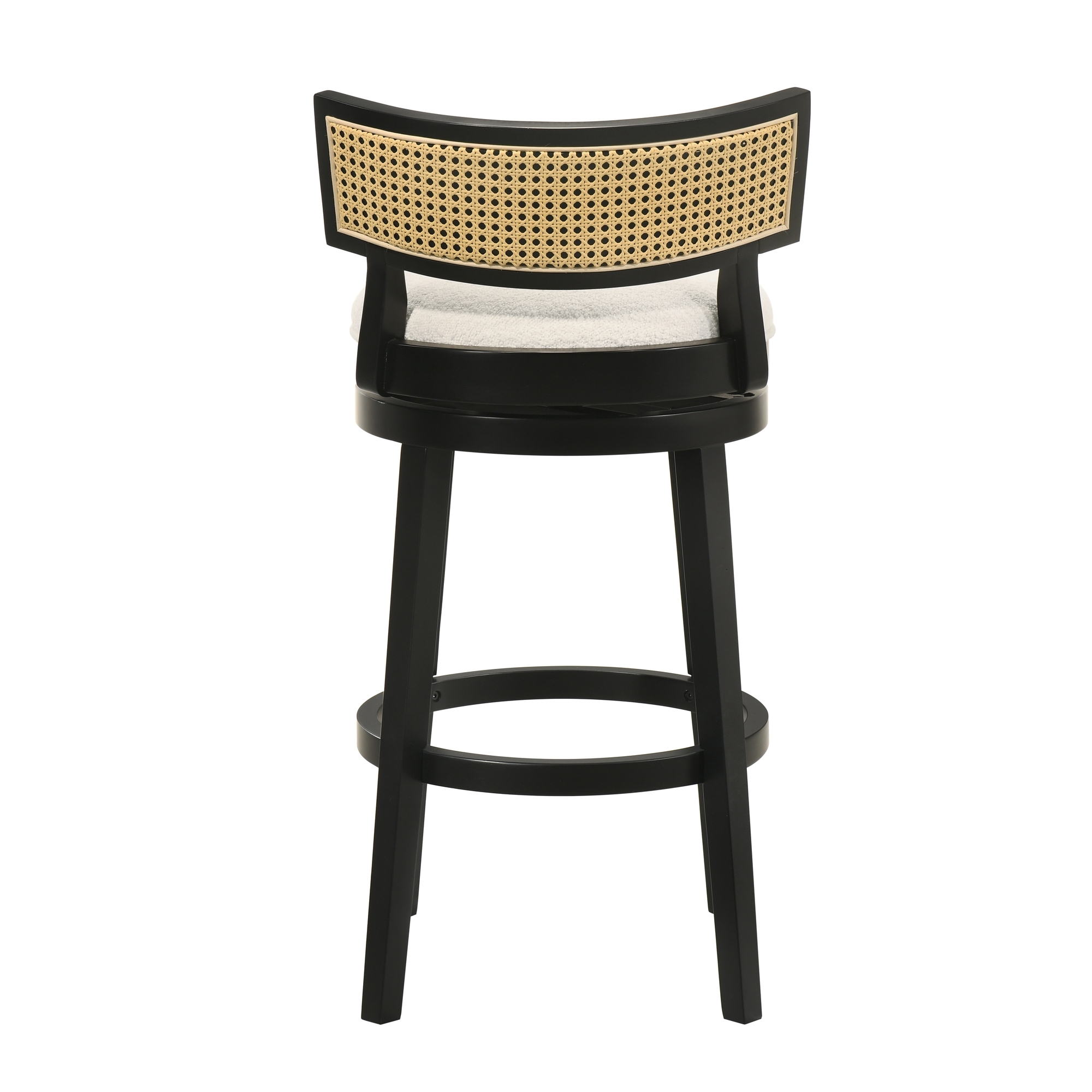 Armen Living Noely Upholstered Round Swivel Barstool