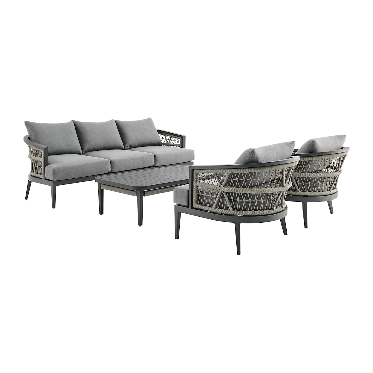 Armen Living Zella Outdoor Conversation Set