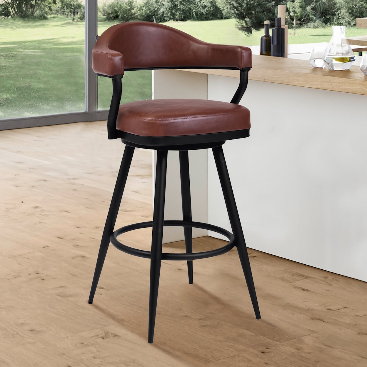 Armen Living Amador Swivel Bar Stool