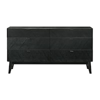 Contemporary 6-Drawer Wood Dresser