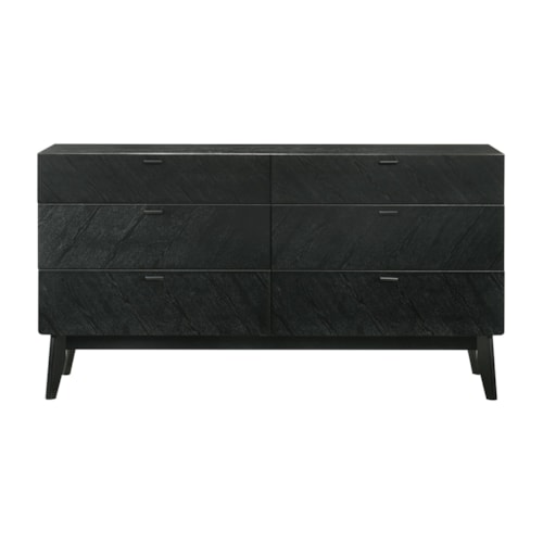 Contemporary 6-Drawer Wood Dresser