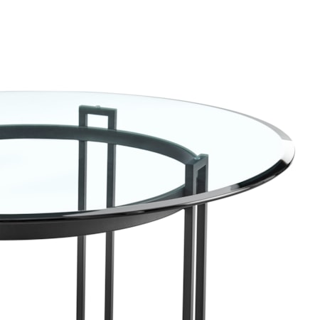 Round Glass-Top Dining Table