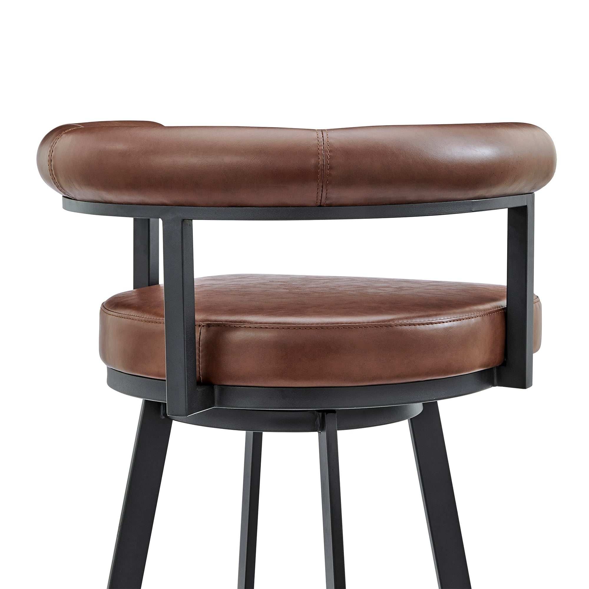 Armen Living Magnolia Open Barrel-Back Swivel Barstool