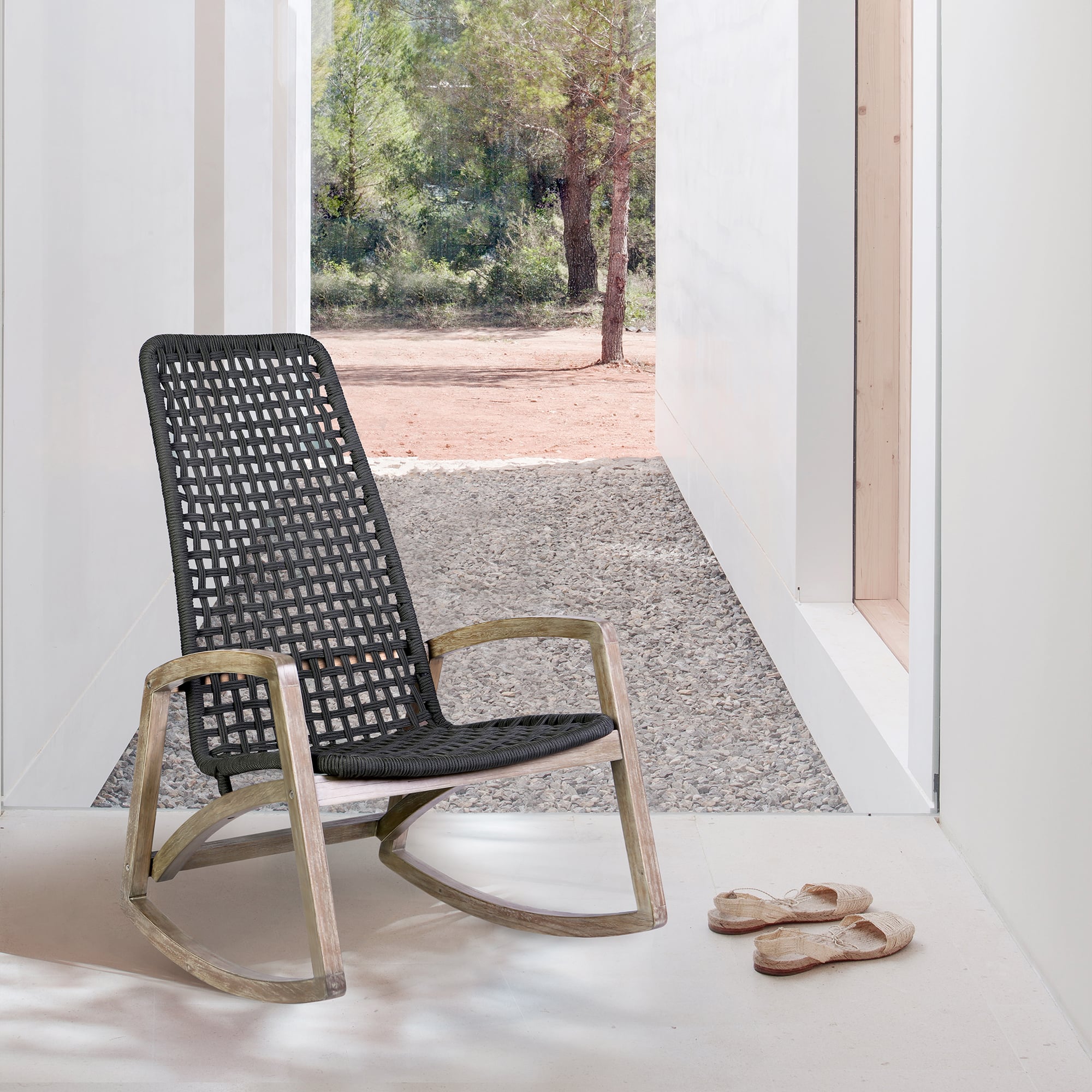 Armen Living Griffin Outdoor Rocking Chair
