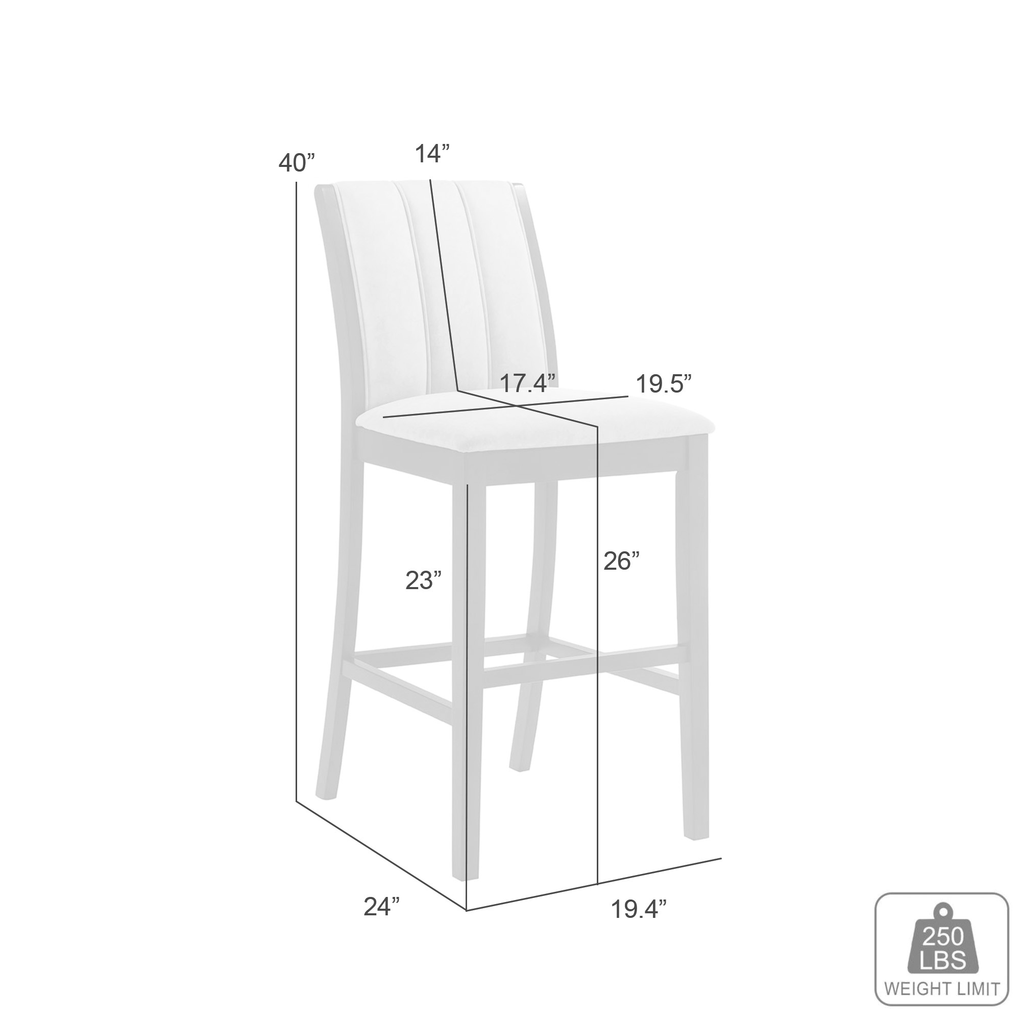 Armen Living Nolan Full-Back Upholstered Counter Stool