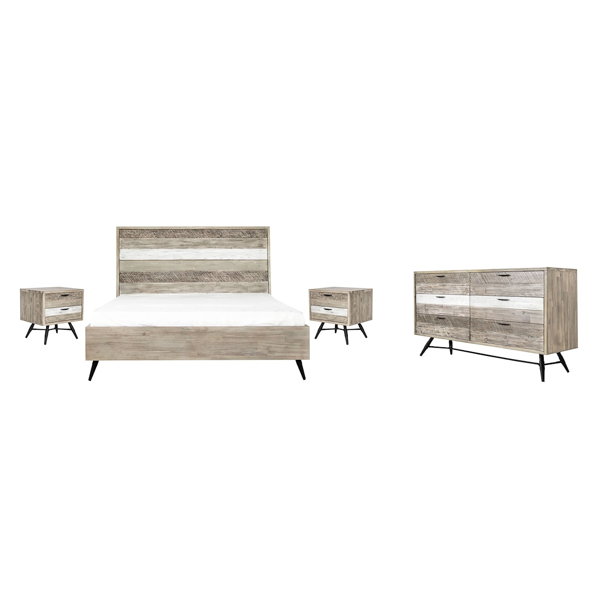 Armen Living Bridges 4pc Bedroom Set