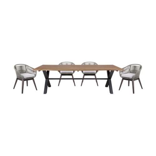 Contemporary 5 Piece Outdoor Dining Set
