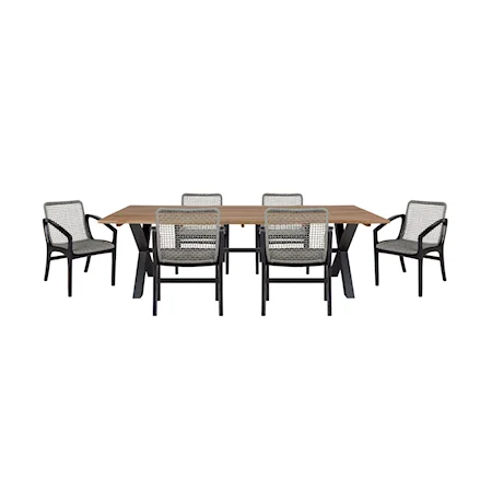 Contemporary 7 Piece Outdoor Dining Set