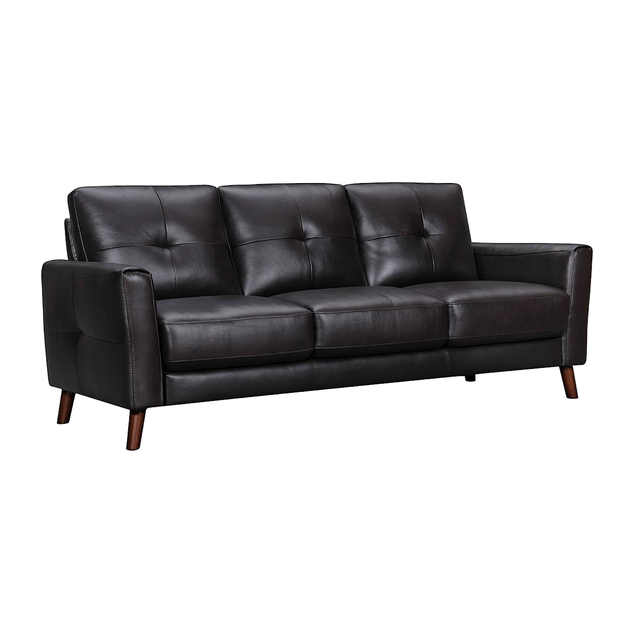 Armen Living Almafi Brown Leather Sofa