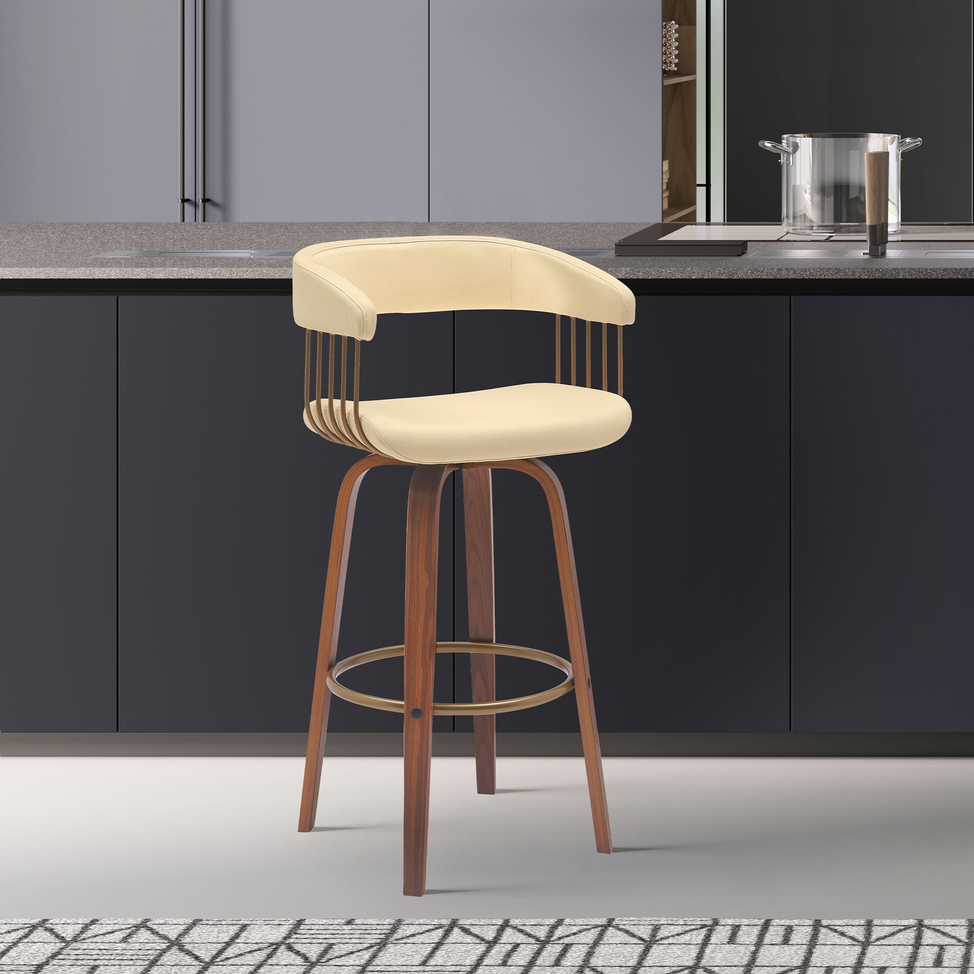 Armen Living Topanga Swivel Bar Stool