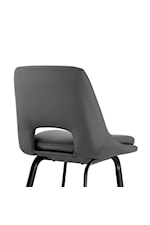 Armen Living Carise Contemporary Faux Leather and Black Metal Swivel Counter Stool