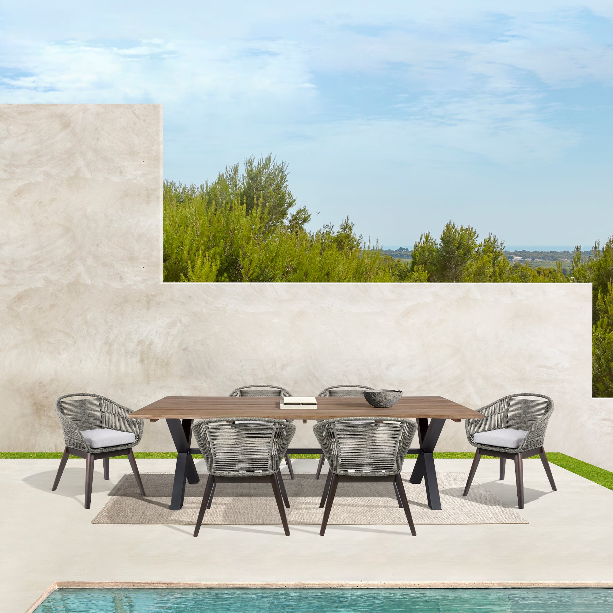 Armen Living Glendora / Tutti Frutti Outdoor Dining Set