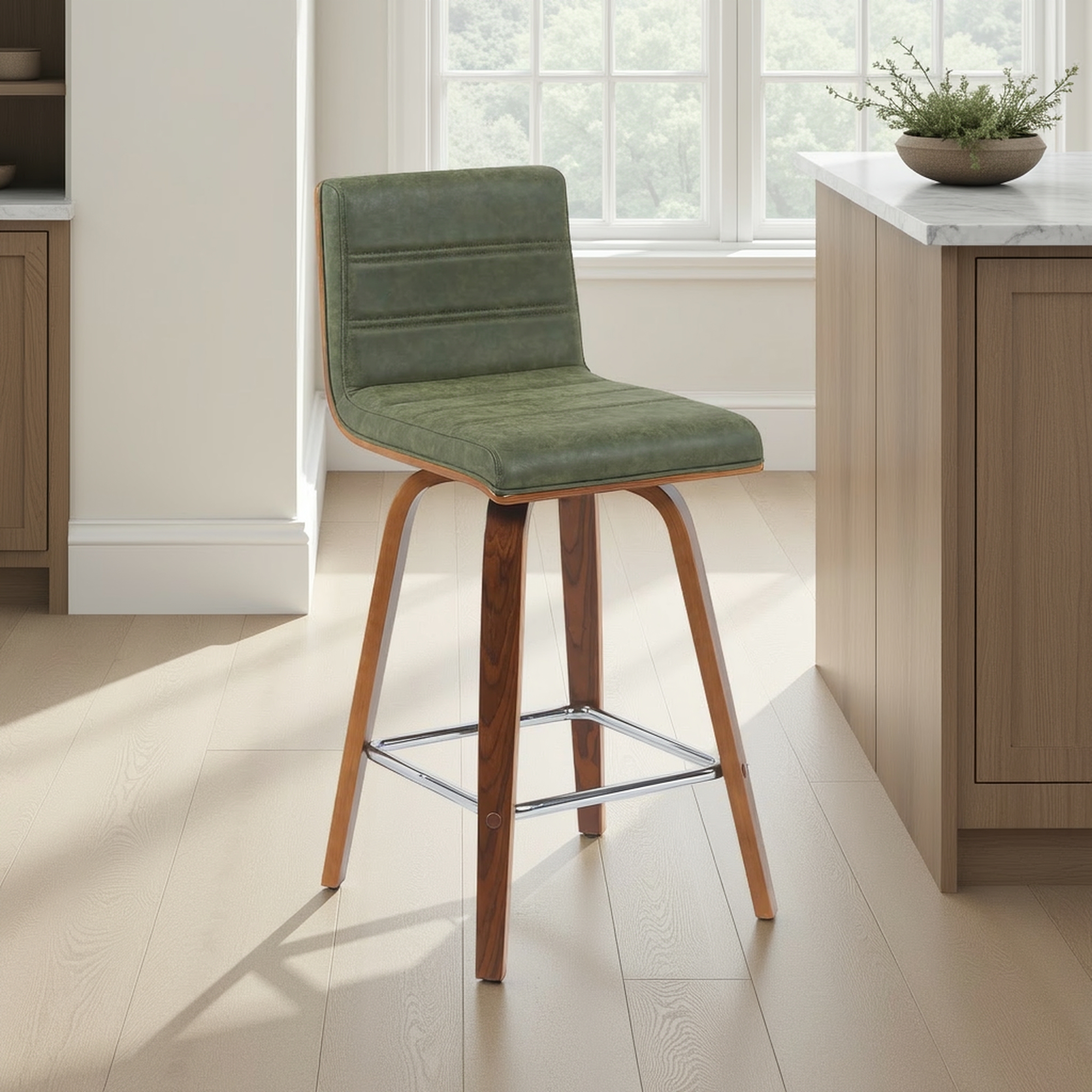 Armen Living Vienna Upholstered Swivel Counter Stool