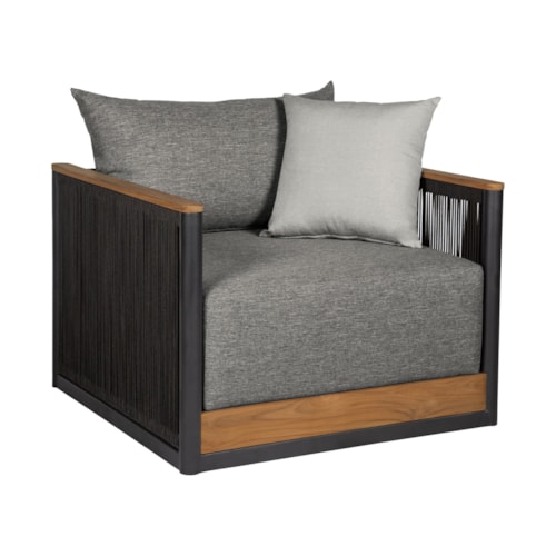 Contemporary Outdoor Chair with Tuxedo Arms