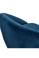 Armen Living Yves Yves Navy Velvet Swivel Accent Chair with Gold Base