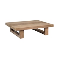 Contemporary Brown Outdoor Coffee Table with U-Shaped Legs