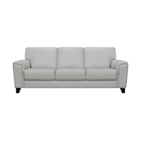 87" Dove Gray Genuine Leather Square Arm Sofa