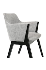 Armen Living Renzo Renzo Charcoal Fabric and Walnut Wood Dining Side Chairs - Set of 2